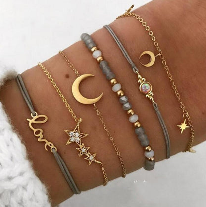 New Temperament Star Moon Personality Pendant Bracelet