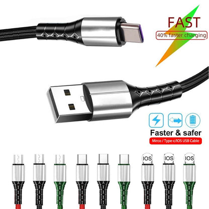 Nylon Braided Mobile Phone Fast Charging Cable