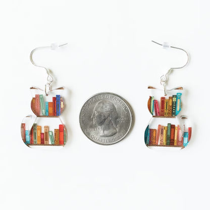 Fashion Jewelry Cat Bookshelf Classic Animal Acrylic Earrings