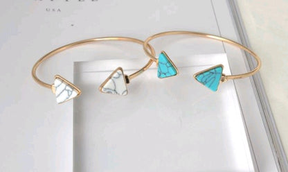 Marbled Triangle Turquoise Bracelet Personality Alloy Bracelet